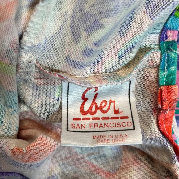 Eber San Francisco Vintage 80s Women Romper Bright Multicolor Punky Brewster Kid - Picture 10 of 12
